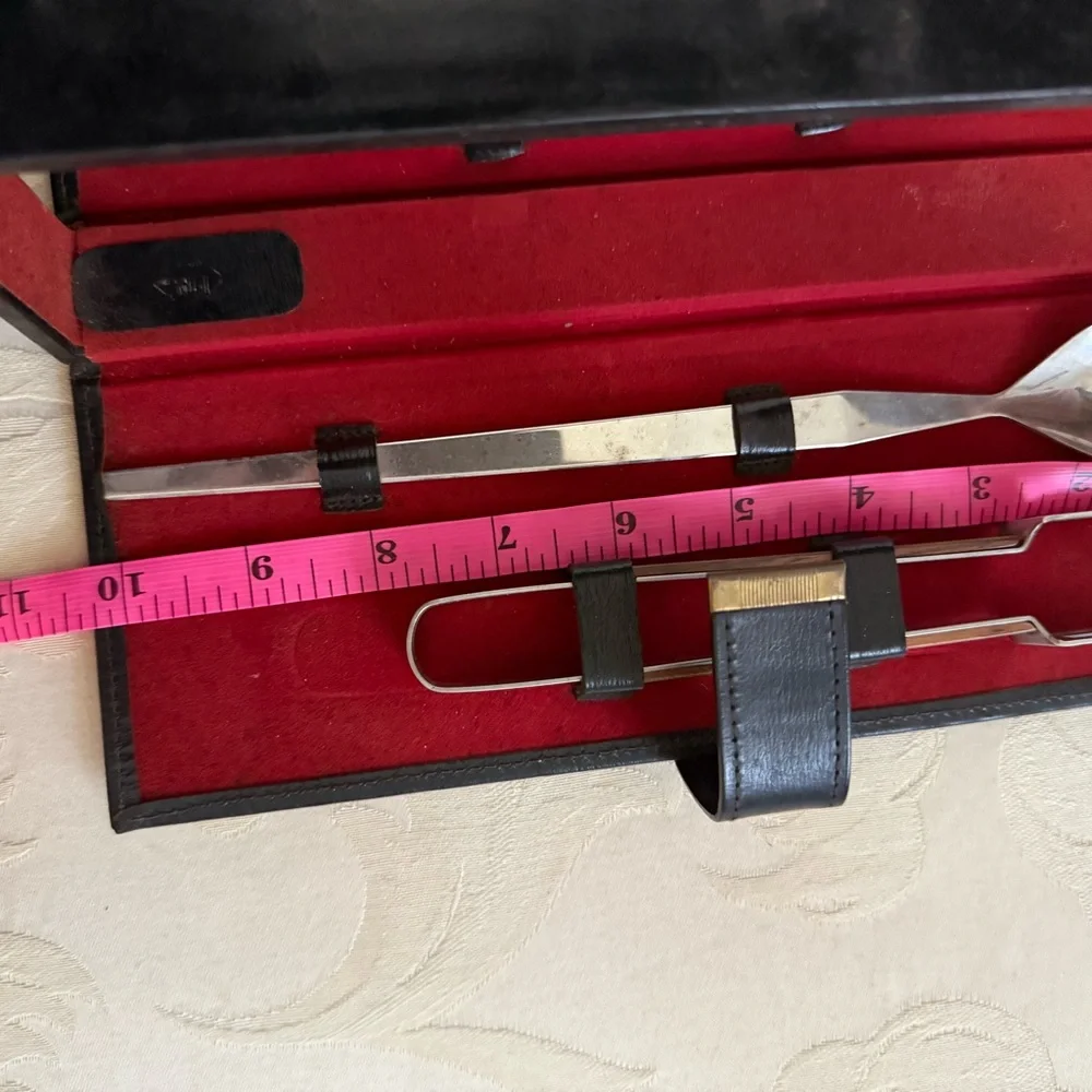 Vintage Mid Century Stainless Steel Cocktail Bar Tool Set Wood Handle MCM‎